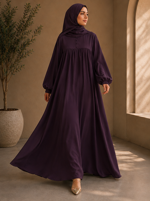 Flairy Pleated Abaya
