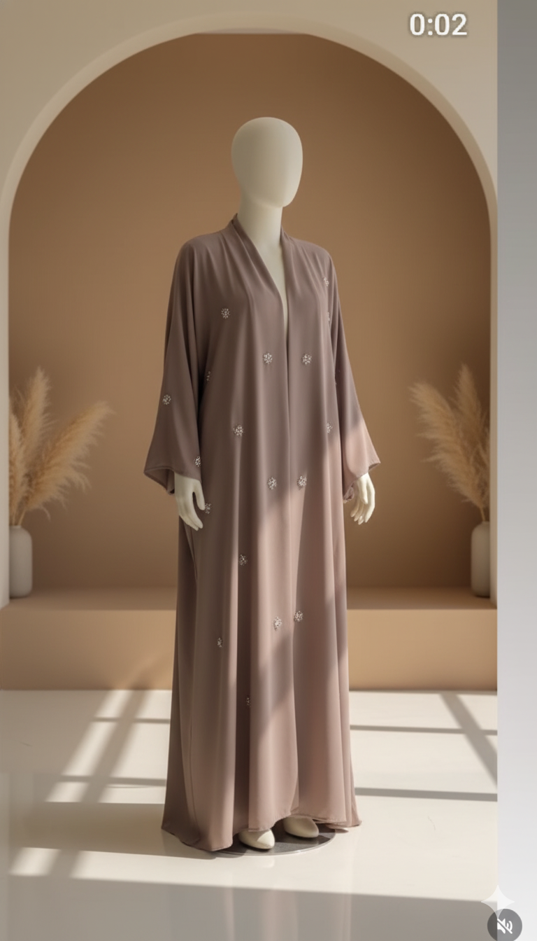 Layali Luxe Crystal Abaya coustomiz available Three pieces