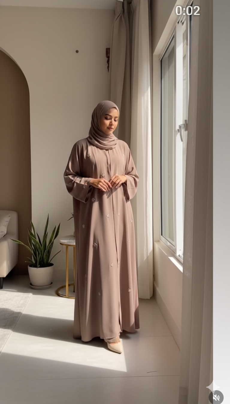 Layali Luxe Crystal Abaya coustomiz available Three pieces