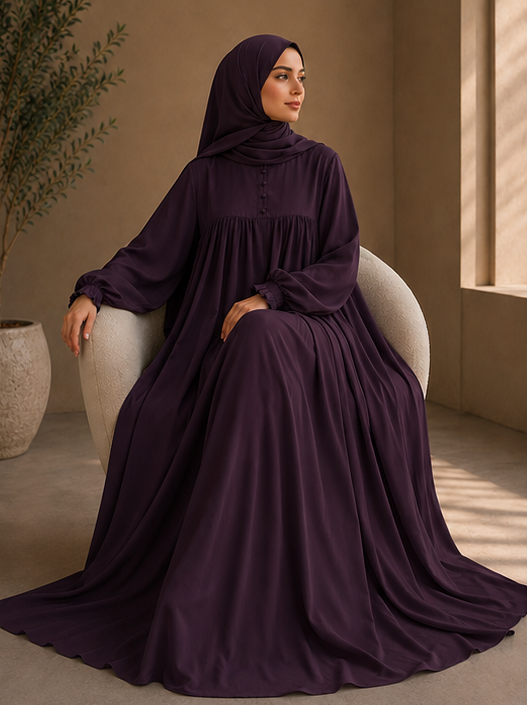 Flairy Pleated Abaya