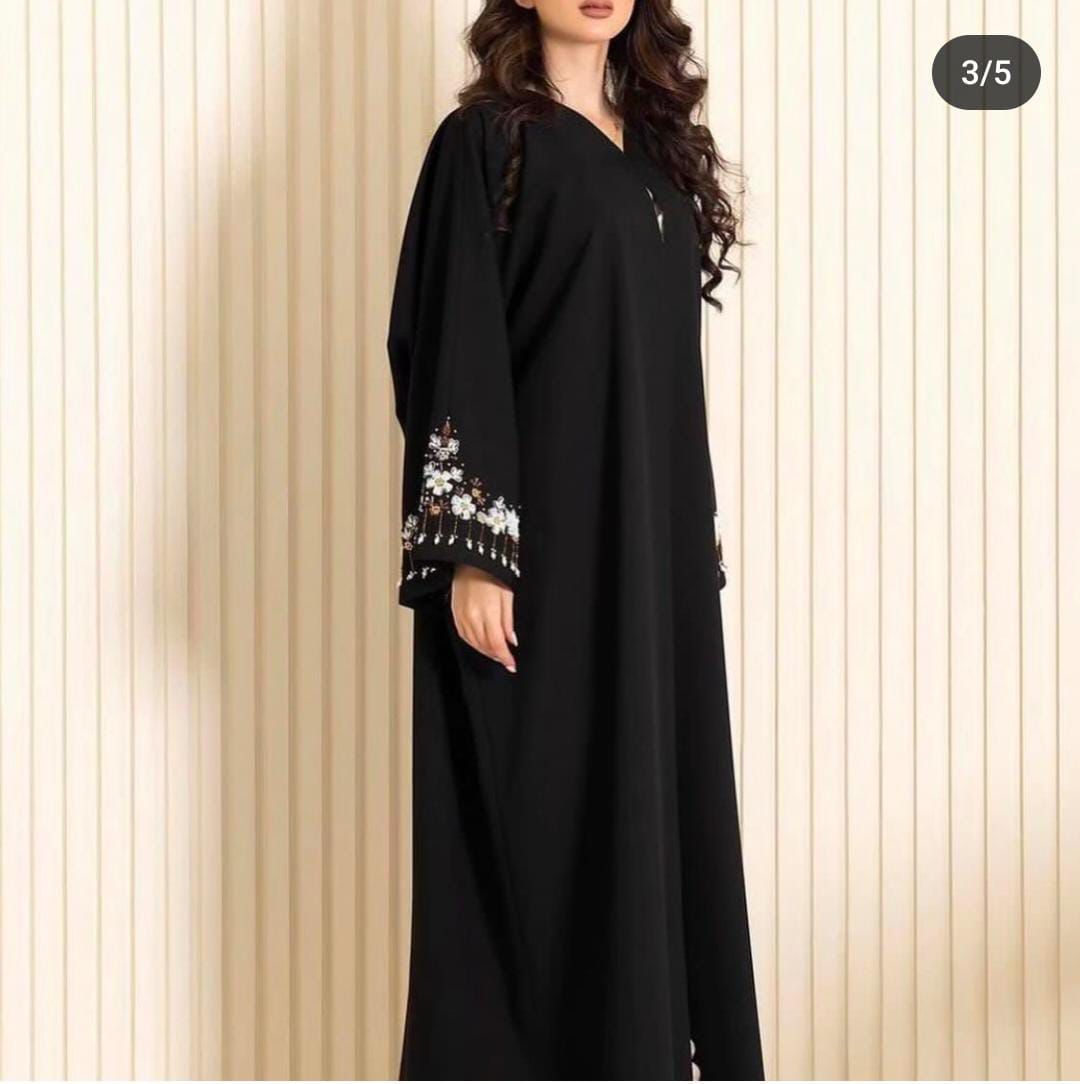 Shahar pearl Abaya Hand work