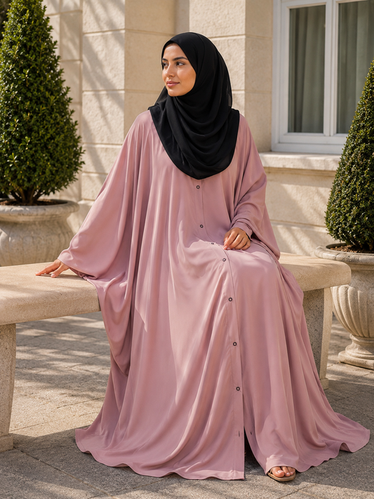 Dusty Blush Nida Kaftan Abaya