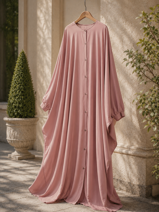Dusty Blush Nida Kaftan Abaya