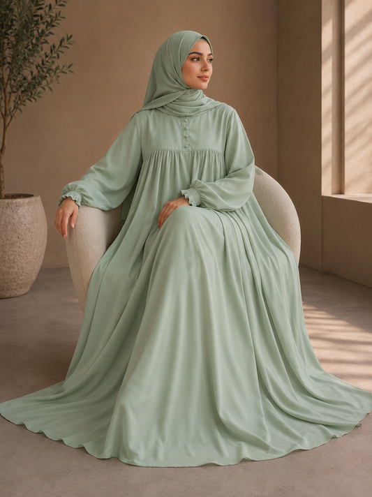 Flairy Pleated Abaya