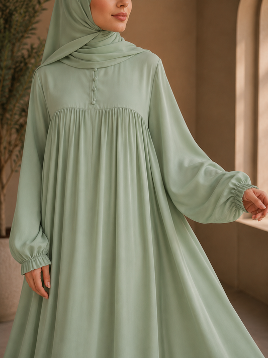 Flairy Pleated Abaya