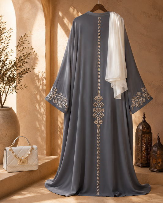 Noor Grey Abaya Set