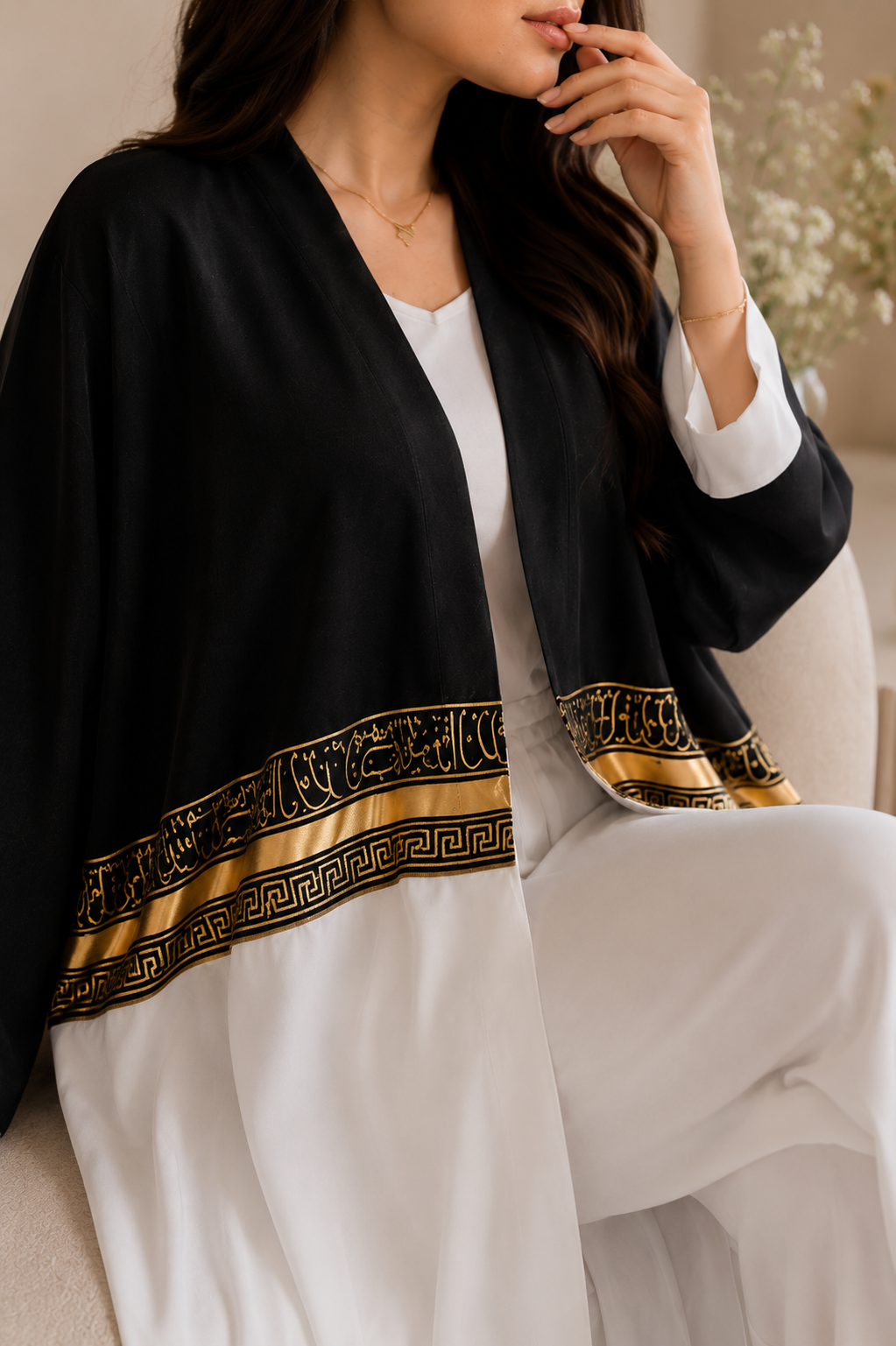 Royal Nida Contrast Abaya