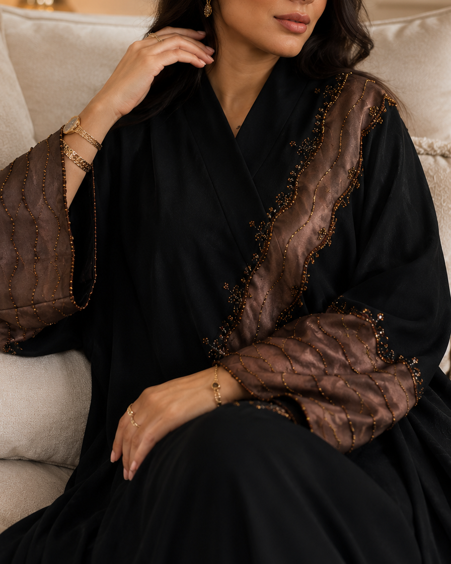 Noir Ember Embellished Abaya