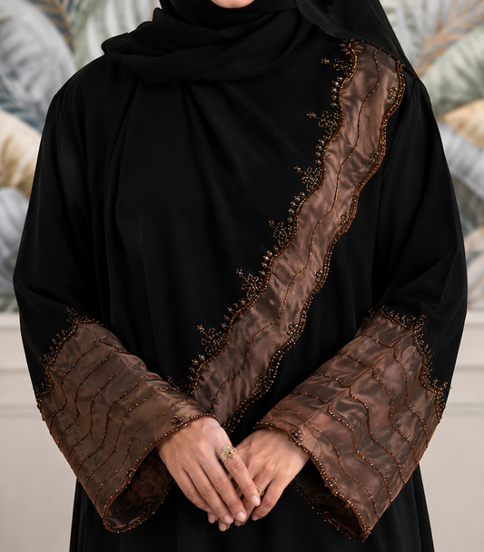 Noir Ember Embellished Abaya