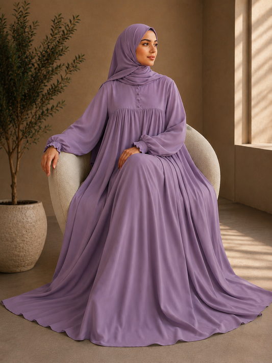 Flairy Pleated Abaya