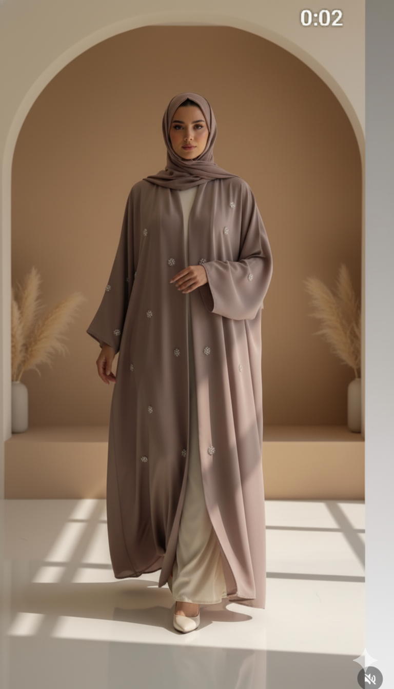 Layali Luxe Crystal Abaya coustomiz available Three pieces