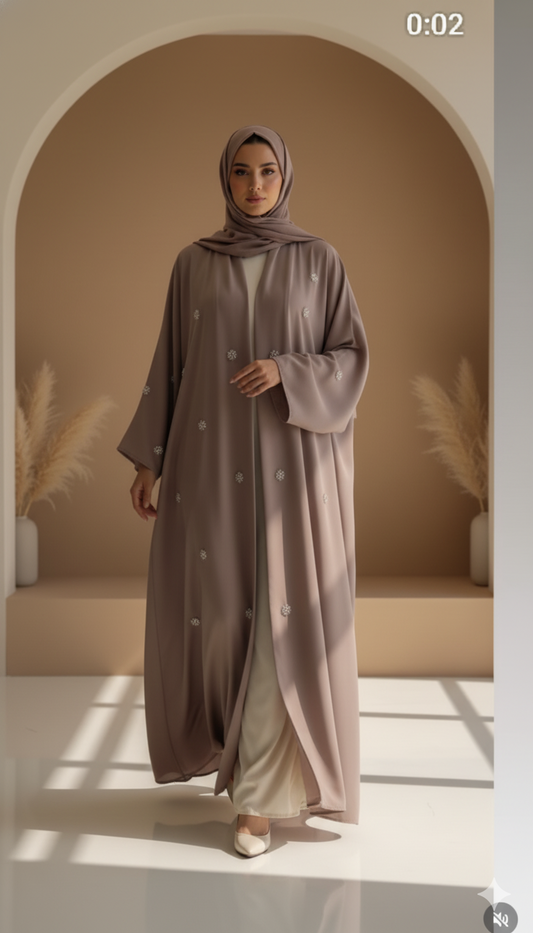 Layali Luxe Crystal Abaya coustomiz available Three pieces
