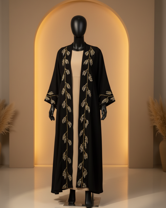 Golden  black Hand work Abaya Set coustomiz available