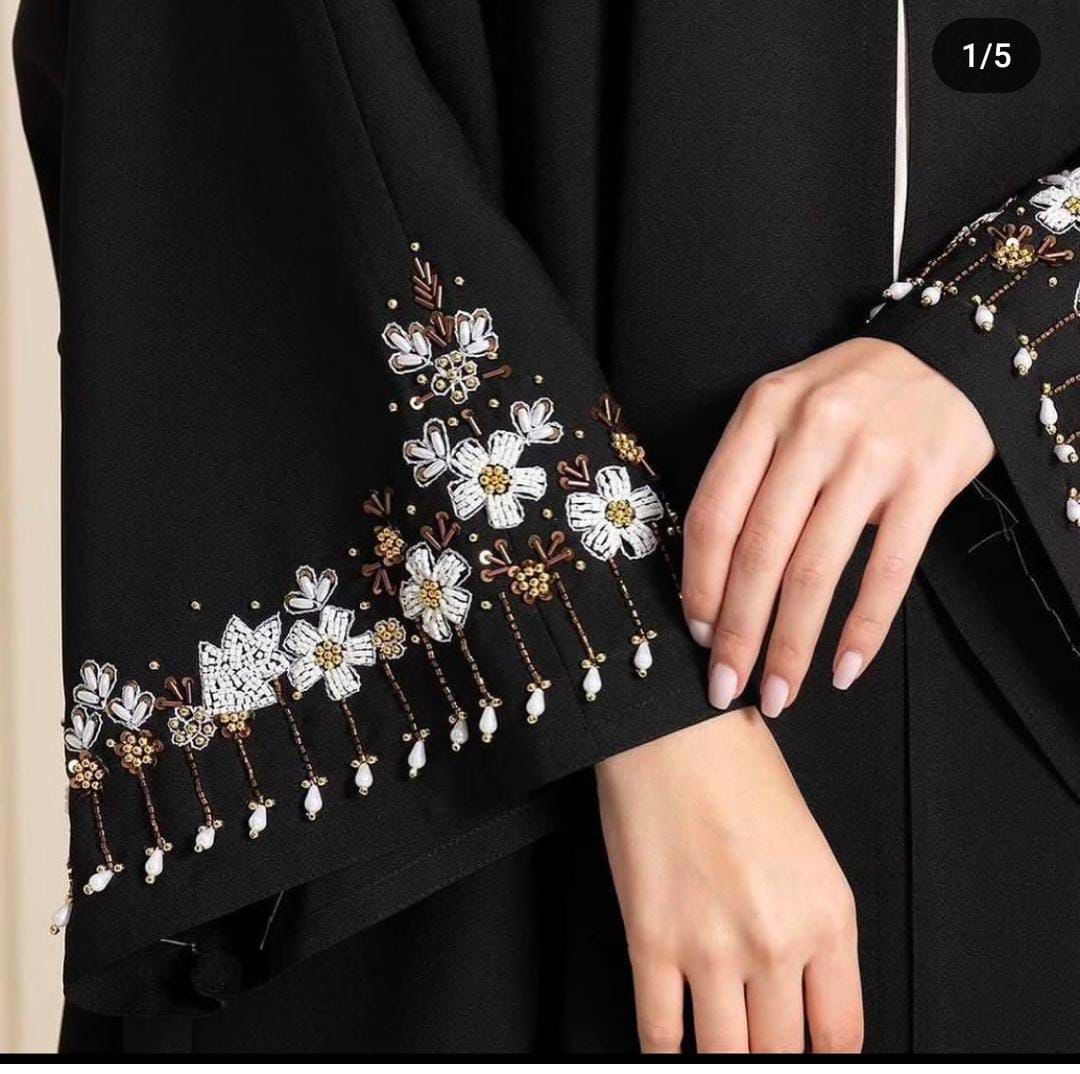Shahar pearl Abaya Hand work